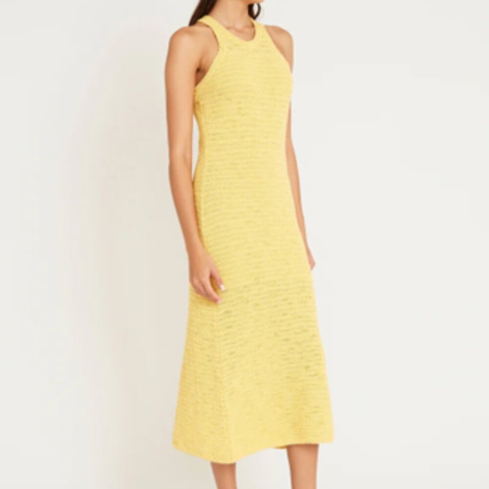 NWT - LUXELY "Sky" Racerback Knit Dress In Raffia - Size Large - GAWJUS!!!